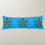 Floral Mandala Seamless Azure Seitenschläferkissen<br><div class="desc">Brighten your home with this striking azure floral mandala pattern. The design features a cool-toned geometric star motif that pops against a vibrant blue background,  blending modern aesthetics with traditional symmetry. Ideal for adding a fresh,  artistic touch to any contemporary space.</div>
