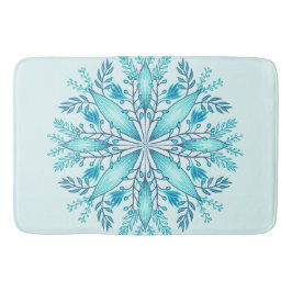 Floral Mandala - Türkis Blue Boho Snowflake Badematte