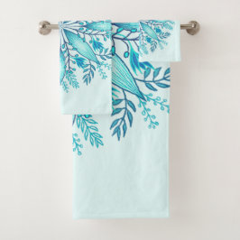 Floral Mandala - Türkis Blue Boho Snowflake Badhandtuch Set