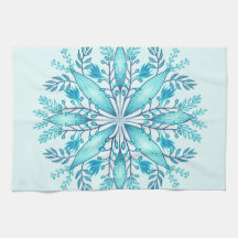 Floral Mandala - Türkis Blue Boho Snowflake