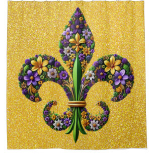Floral Mardi Gras Lilie Duschvorhang