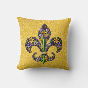 Floral Mardi Gras Lilie Kissen