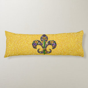 Floral Mardi Gras Lilie Seitenschläferkissen