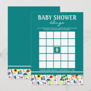 Floral Mason Jar Baby Shower Bingo Einladung