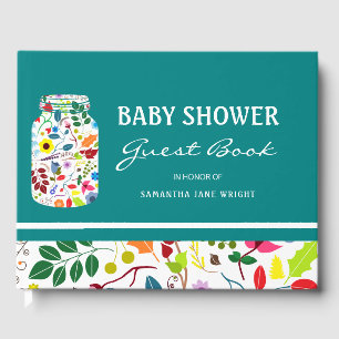 Floral Mason Jar Baby Shower Gästebuch