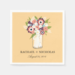 Floral Mason Jar Hochzeit Serviette