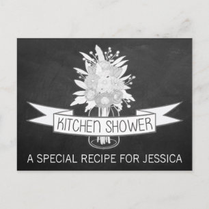 Floral Mason Jar Kitchen Dusche Rezeptkarten Einladungspostkarte