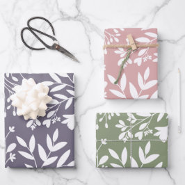Floral Meadow Dreams Botanical Silhouettes Geschenkpapier Set