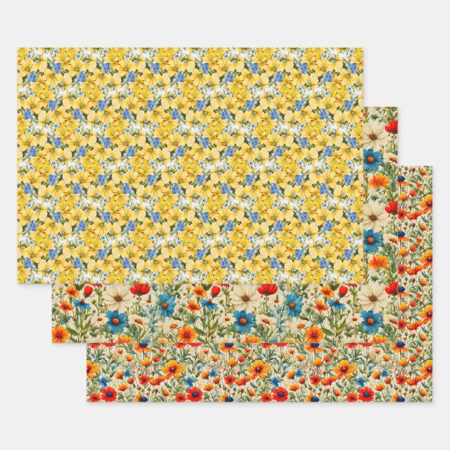 Floral Medley Geschenkpapier Set (Set)