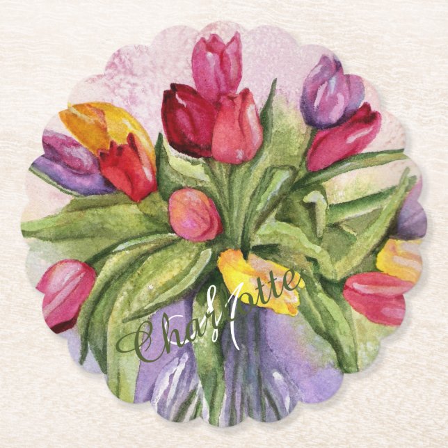 Floral, mehrfarbig untersetzer (Vorderseite)