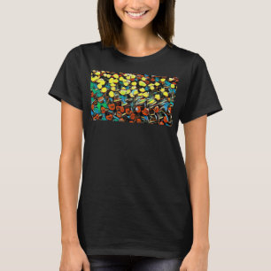 Floral mehrfarbiges Shirt - Schwarz