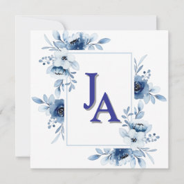 Floral Memorial Invitation 5.25" Square Flat Card Einladung