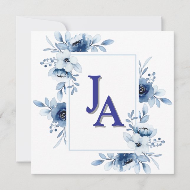 Floral Memorial Invitation 5.25" Square Flat Card Einladung (Vorderseite)