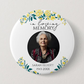 floral memory of loved one  button