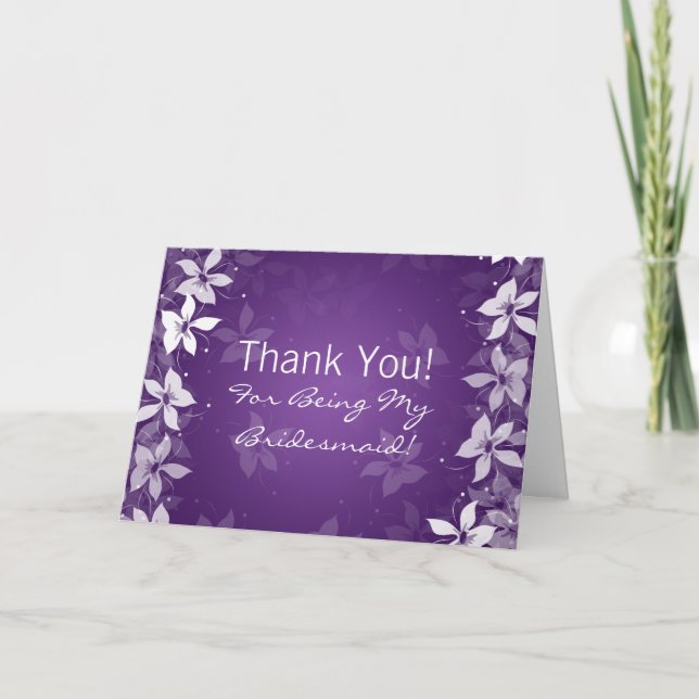 Floral Merci Bridesmaid Fleurs exotiques pourpres (Devant)