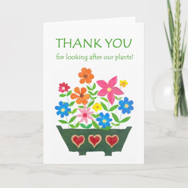 Floral 'Merci pour s'occuper de la carte plante (Devant)