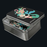 Floral Mermaid Illustration Puzzle<br><div class="desc">Farbenfrohe Blume an der Küste Meerjungfrau Illustration. Optionaler Hintergrund für Monogramm und schwarze Farbe.</div>