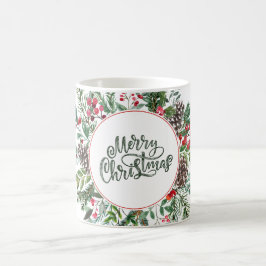 Floral Merry Christmas Kaffeetasse