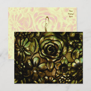 Floral métallique # 1 Modèle de carte postale