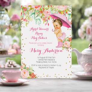 Floral Mexican Baby Aprildusche Baby Dusche Einladung