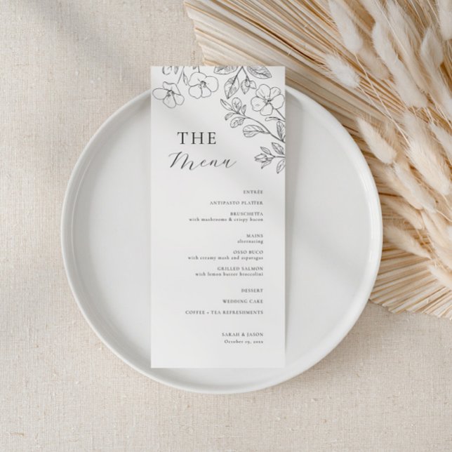 Floral Minimalist Wedding Menu (Créateur téléchargé)