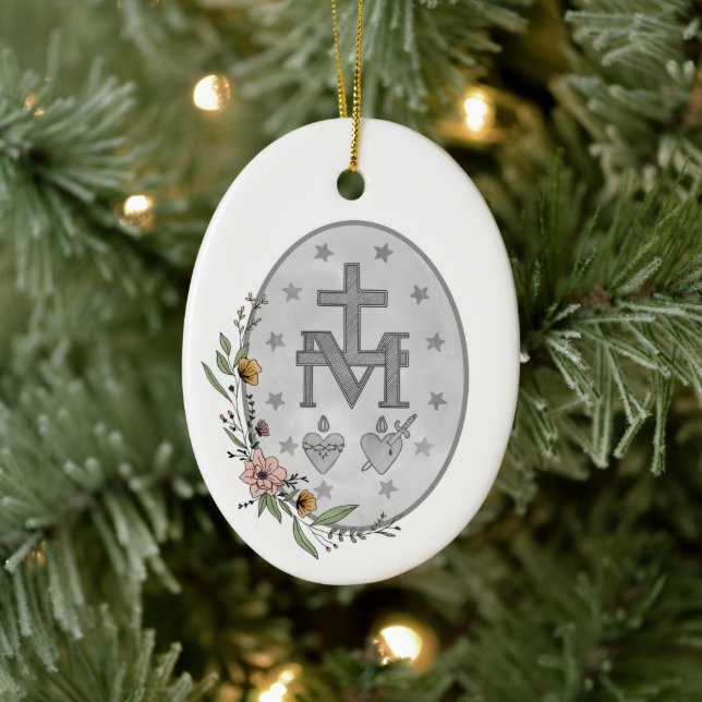 Floral-Mirakulous-Medaille Keramik Ornament (Baum)