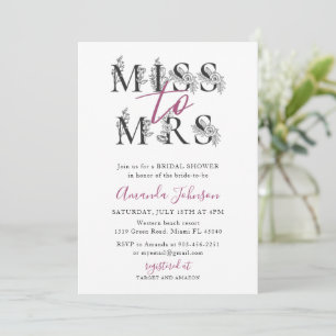 Floral Miss zu Mrs Bridal Duwer Einladung