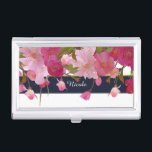 Floral mit Imitate Gold Glitzer Modernes Chic Glam Visitenkarten Etui<br><div class="desc">Blumenmuster mit Imitate Gold Glitzer Moderner Chic Glam Card Inhaber. Passen Sie den Text an oder verließ ihn leer.</div>