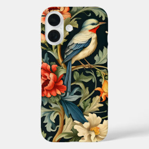 Floral mit Vogel iPhone 16 Hülle