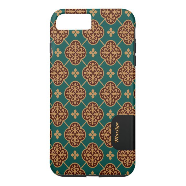 Floral mittelalterliches Fliesenmuster CC0905 Augu Case-Mate iPhone Hülle (Rückseite)