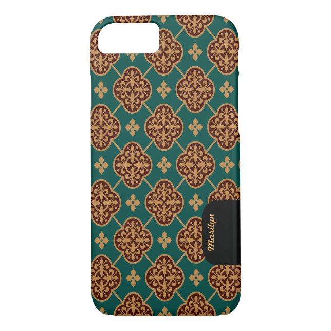 Floral mittelalterliches Fliesenmuster CC0906 Augu Case-Mate iPhone Hülle (Rückseite)