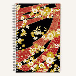 Floral Mix Kimono Muster Notizbuch
