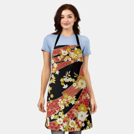 Floral Mix Kimono Muster Schürze