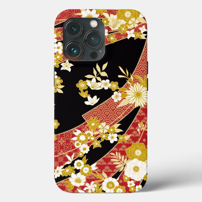 Floral Mix Kimono Pattern Case-Mate iPhone Hülle (Rückseite)