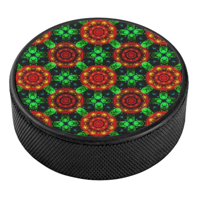 Floral Modern Boho Elegant Abstract Pattern #504 Eishockey Puck (3/4)