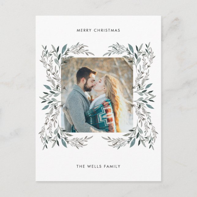 Floral Modern Holiday Postcard Postkarte (Vorderseite)