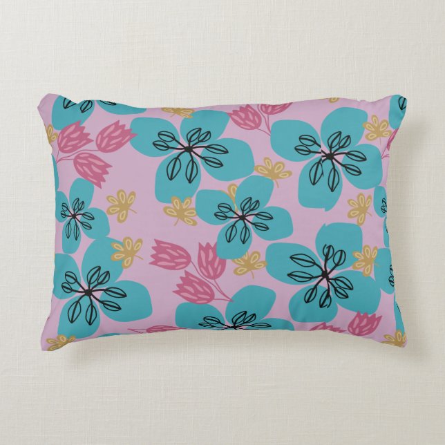  floral modern pink girly  dekokissen (Vorderseite)