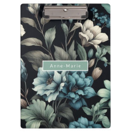 Floral modern schwarz, gürlich elegant stilvoll klemmbrett