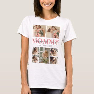 Floral Modern Script Foto Happy Mothers Day T-Shirt