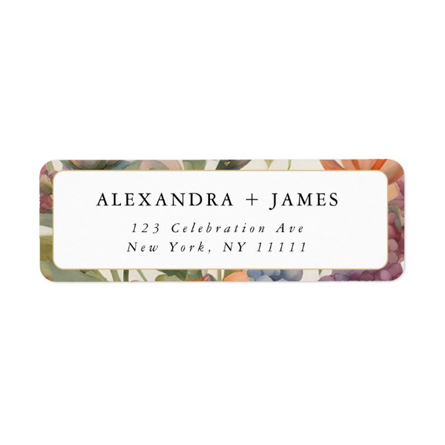 Floral Modern Typografy Return Address Label (Vorne)
