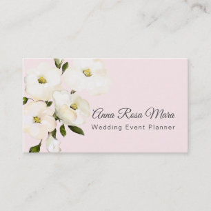 *~* Floral Moderne Aquarellfarben Weiße Rosen Rose Visitenkarte