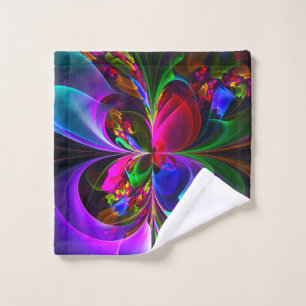 Floral moderne Art Abstrait Rouge Bleu Motif #12