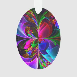 Floral moderne Art Abstrait Rouge Bleu Motif #12