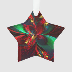 Floral moderne Art Abstrait Rouge Vert Motif #11