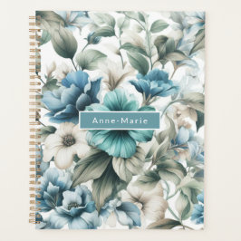 Floral moderne bleu girly élégant élégant