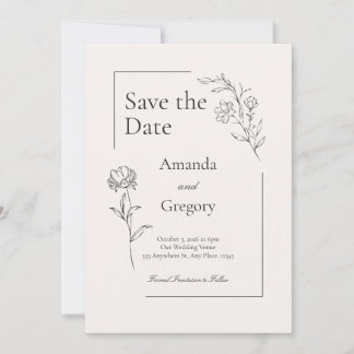 Floral moderne Enregistrer la date Faire-part de m