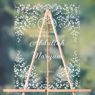 Floral moderne musulman Mariage islamique Bienvenu