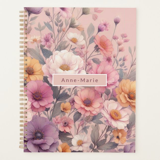 Floral moderne rose rose girly élégant élégant (Devant)