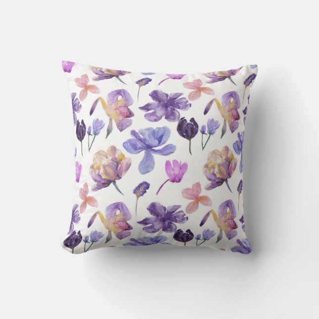 Floral moderne violet Coussin (Recto)