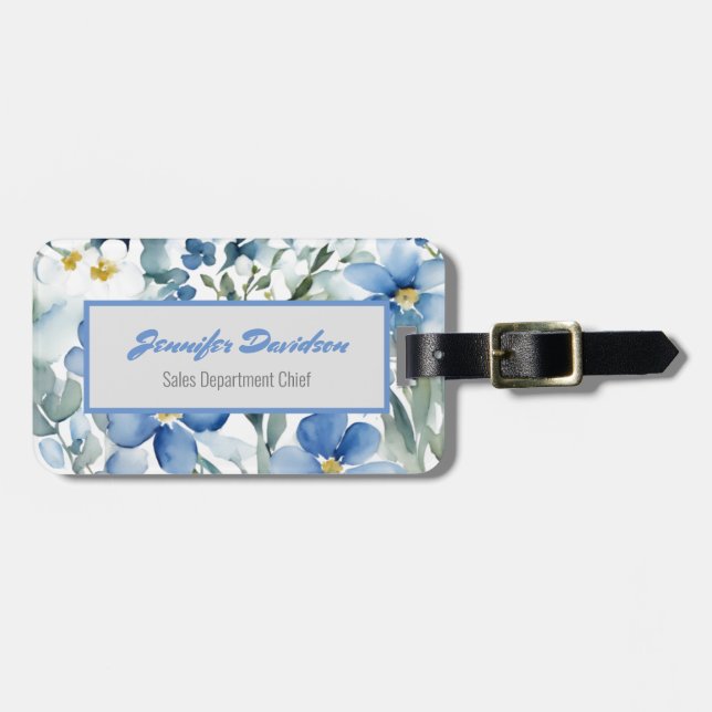 Floral Modernes Minimalistisch Elegantes Beruflich Gepäckanhänger (Vorderseite horizontal)